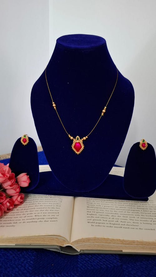 Invisible Ruby Pendant Chain
